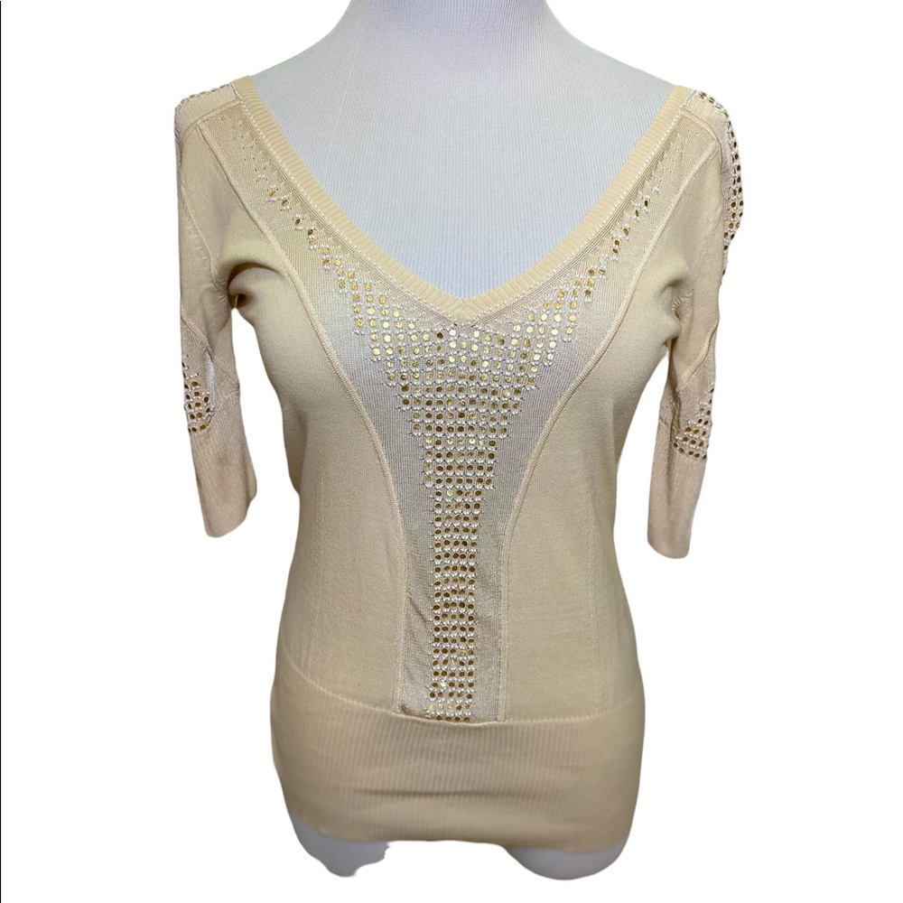 CACHE' LUXE Beaded Summer Sweater